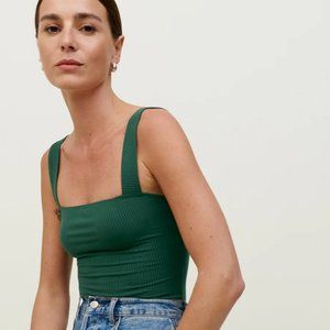 Reformation Canyon Knit Tank in Emerald (size XS)